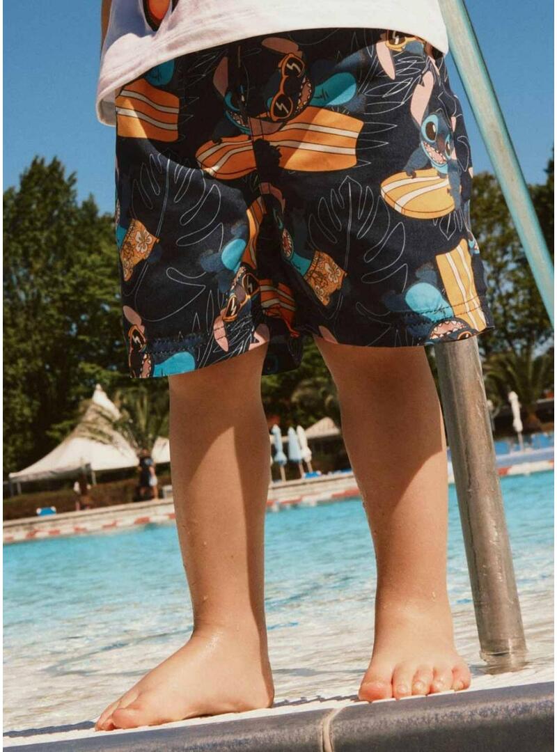 Fato de banho Name It Mouritz Stitch azul marinho para menino