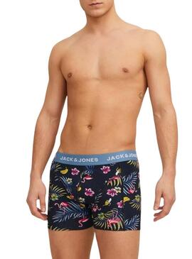 Caixa de cuecas Jack and Jones Flower Bird para homem