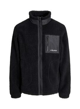 Jaqueta Jack and Jones Soho teddy preta para homem.
