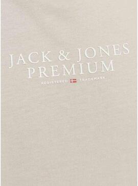Camiseta Jack and Jones Bluarchie cinza para homem.