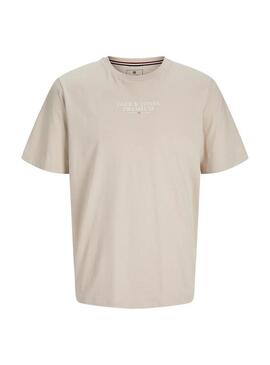 Camiseta Jack and Jones Bluarchie cinza para homem.