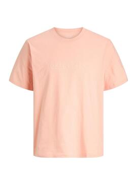 Camiseta Jack and Jones Catskills coral para homem.