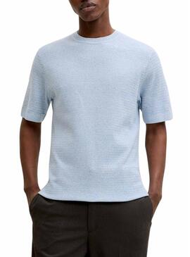 Camiseta Jack and Jones Bluriley azul para homem.