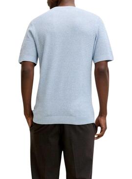 Camiseta Jack and Jones Bluriley azul para homem.