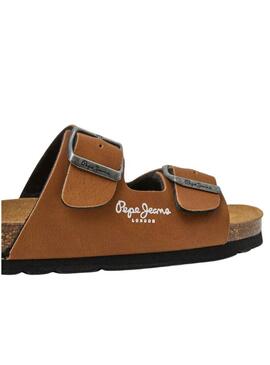 Sandalia Pepe Jeans anatômica Bio Double Kansas marrom para menino