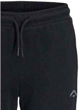 Calça jogger Jack and Jones Gordon preta para crianças.