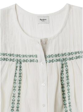 Blusa Pepe Jeans Hetty branca para menina