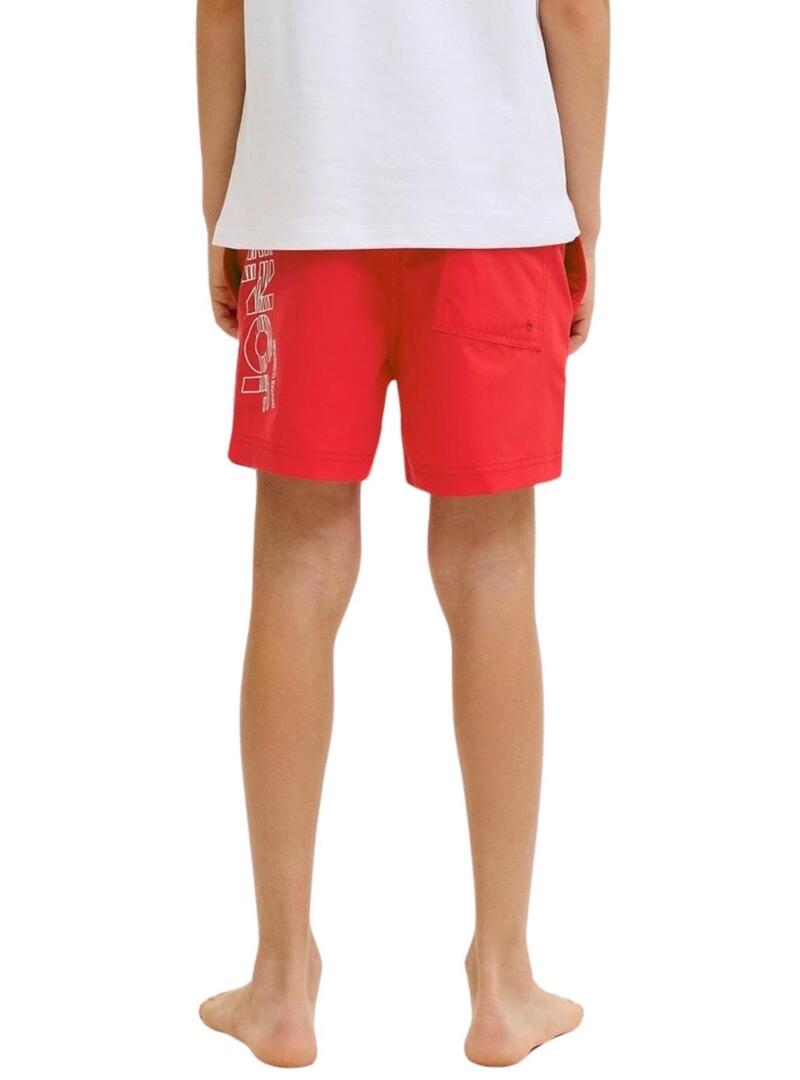 Fato de banho Jack and Jones Maui vermelho para criança.