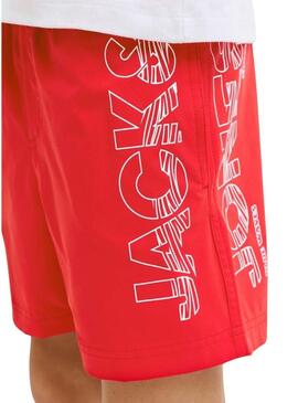 Fato de banho Jack and Jones Maui vermelho para criança.