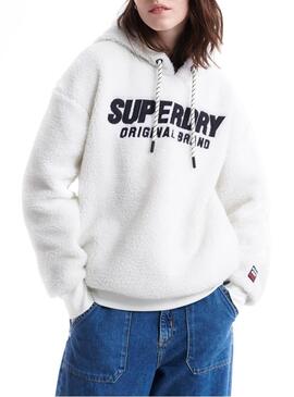 Sweat Superdry Kayla Sherpa Branco Mulher