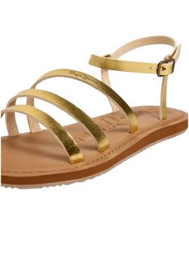 Sandália Pepe Jeans Rio Sand dourado para mulher.