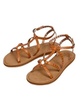 Sandalia Pepe Jeans Rio Studs marrom para mulher