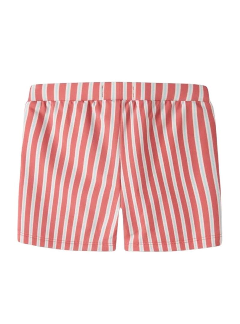 Fato de banho Name It Zigurt listras de coral para menino.