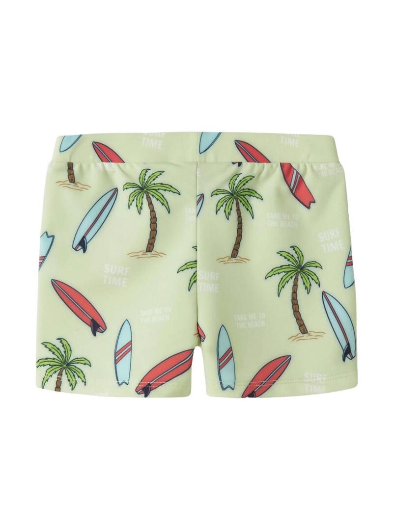 Fato de banho Name It Zigurt estampado de lima para menino.