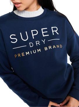 Sweat Superdry Applique marinho Mulher