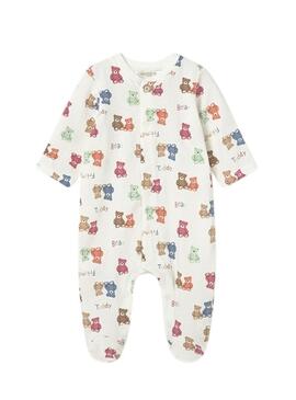 Pack Mayoral de dois macacões de urso multicoloridos para bebê.