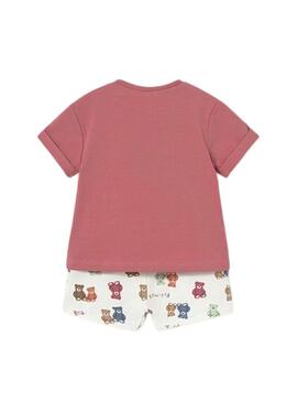 Conjunto de urso Teddy rosa para bebê.
