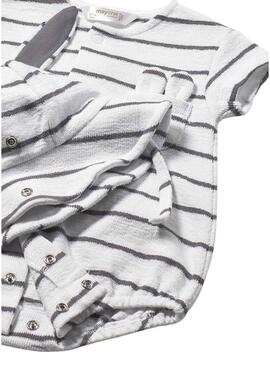 Pijama Mayoral listrado com gorro orelhinhas para bebê menino