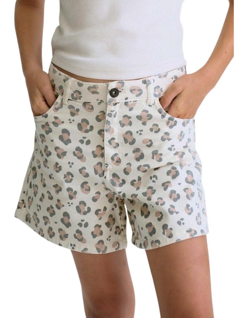 Bermudas Mayoral estampadas de animal em bege para menina