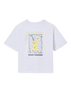 Camiseta Mayoral Coquetel branca para menina.