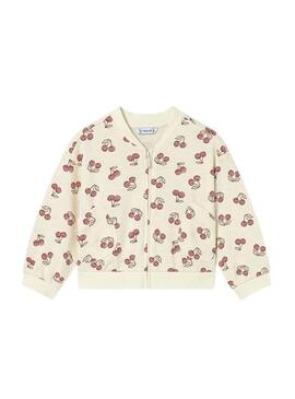 Conjunto de moletom Mayoral cerejas rosa para menina