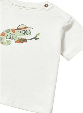 Conjunto de três peças Mayoral Camaleão verde para menino.