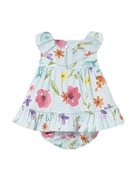 Vestido cobre fralda Mayoral estampado floral para recém-nascida