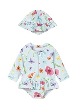 Fato de banho com capuz Mayoral proteção solar recém-nascida
