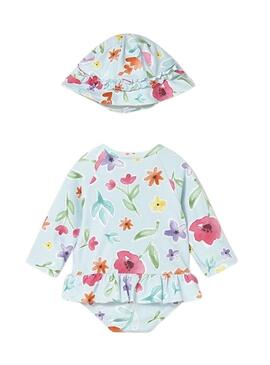 Fato de banho com capuz Mayoral proteção solar recém-nascida