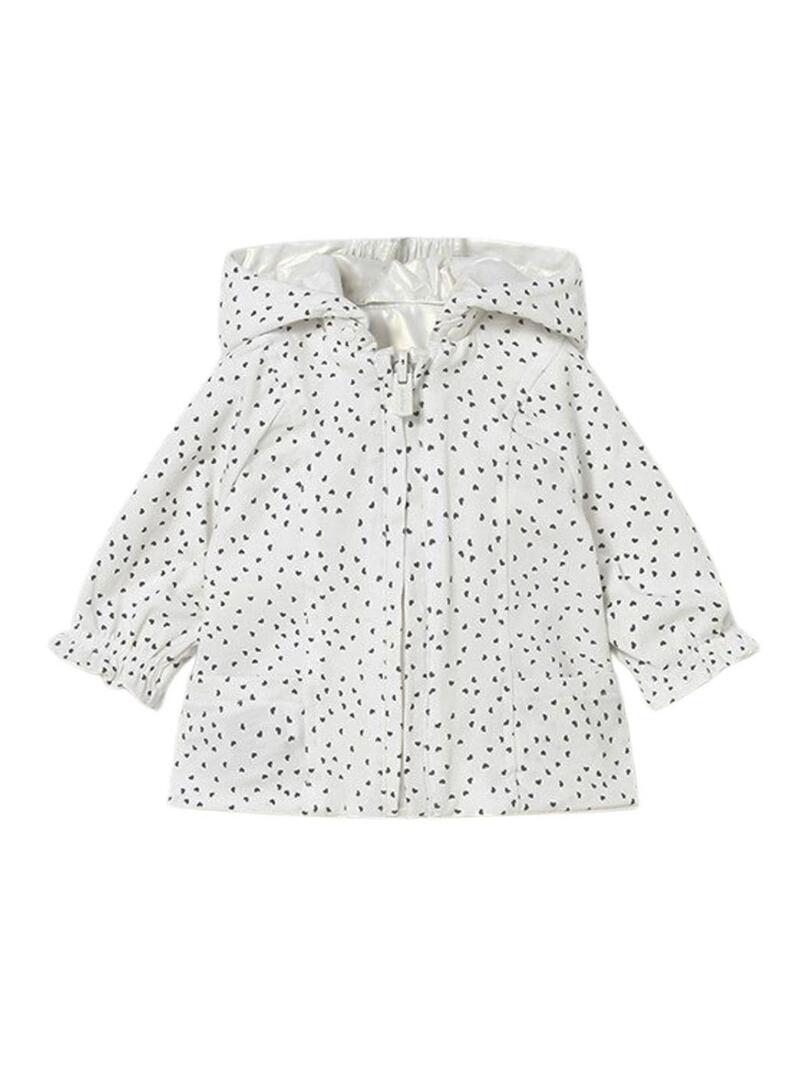 Corta-vento Mayoral reversível branco para recém-nascido.