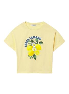 Camiseta Mayoral Fresh Lemons amarela para menina