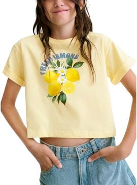 Camiseta Mayoral Fresh Lemons amarela para menina