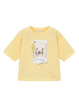 Camiseta Mayoral IG amarela para menina