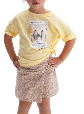 Camiseta Mayoral IG amarela para menina