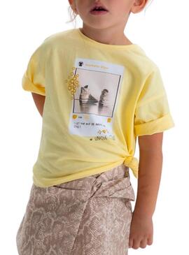 Camiseta Mayoral IG amarela para menina