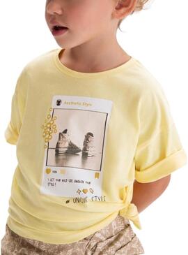 Camiseta Mayoral IG amarela para menina