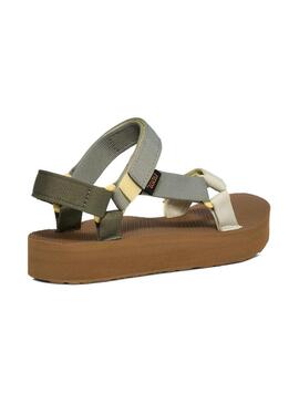 Sandálias Teva Midform Universal verde para mulher.