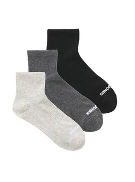 Pack de meias Jack and Jones Cluca cinza para homem.