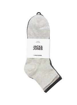 Pack de meias Jack and Jones Cluca cinza para homem.