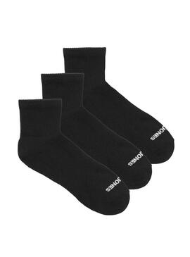 Pacote de meias Jack and Jones Cluca preto para homem.