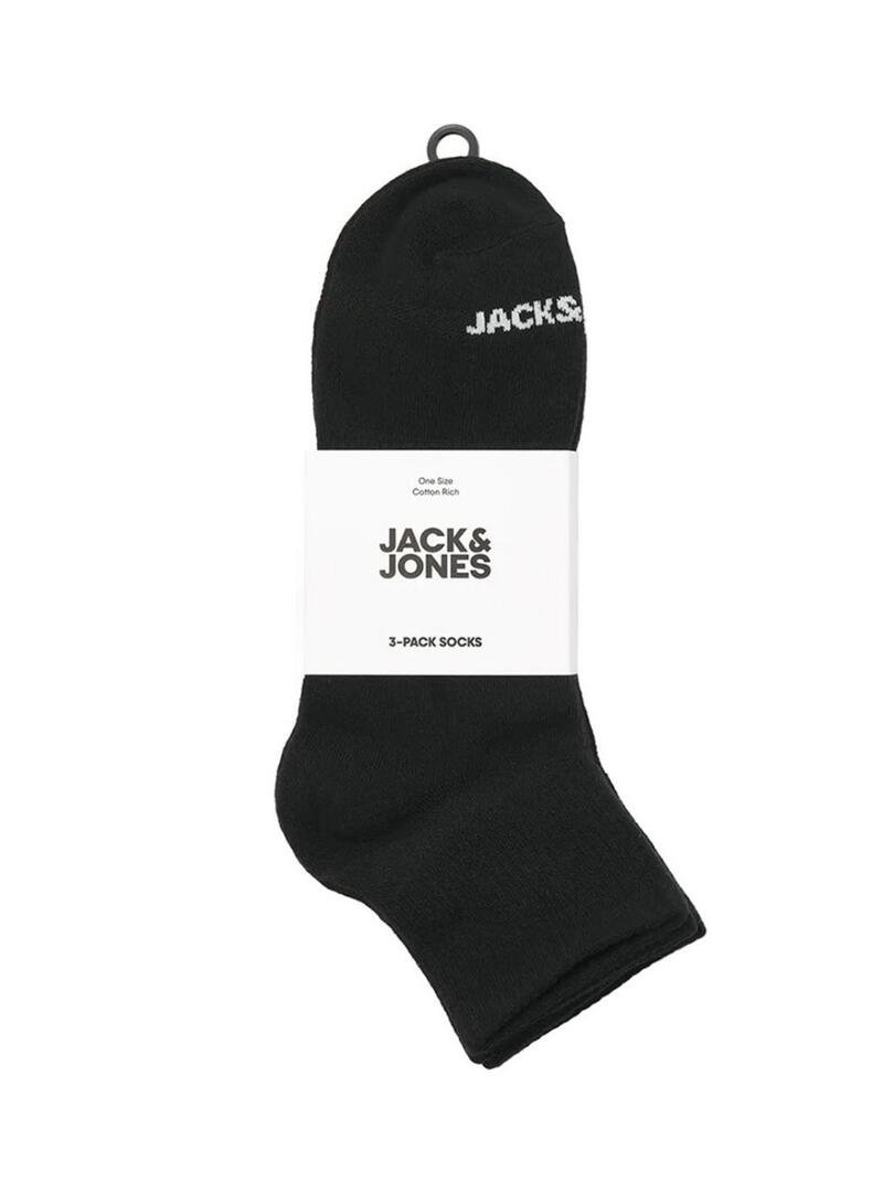 Pacote de meias Jack and Jones Cluca preto para homem.
