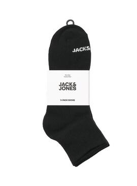 Pacote de meias Jack and Jones Cluca preto para homem.