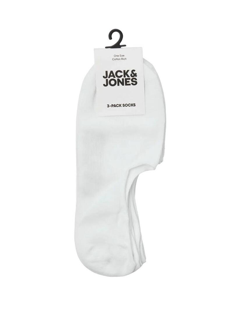 Pack de meias pinkies Jack and Jones branco para homem.