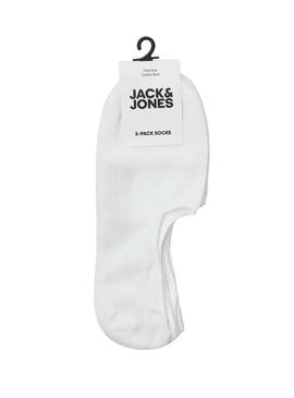 Pack de meias pinkies Jack and Jones branco para homem.