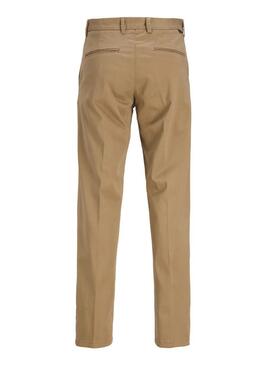 Calça Jack and Jones Kane chino bege para homem.