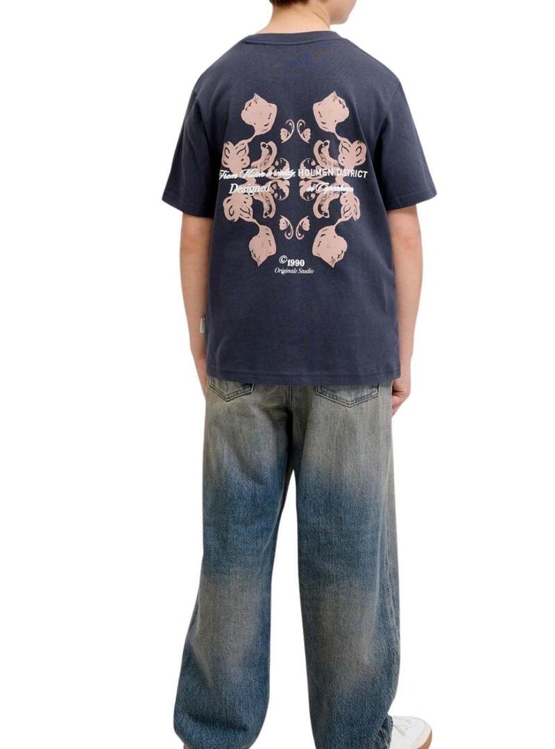 Camiseta Jack and Jones Ontauk marinho para criança