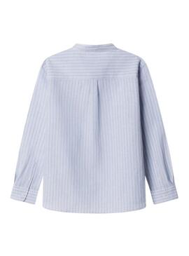 Camisa Pepe Jeans James listras azuis para menino.