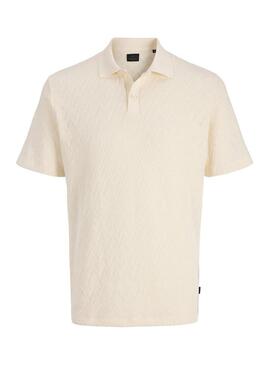 Camisa Polo Jack and Jones Blatrenton bege para homem.