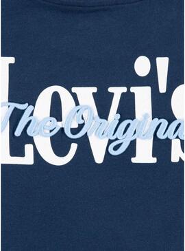 Camisa Levis Classic And Clean azul para meninos.