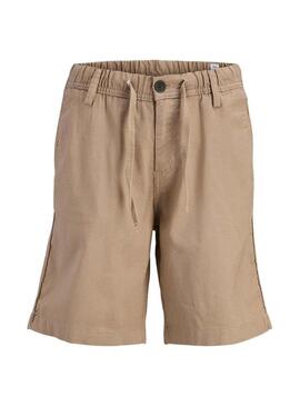 Bermudas Jack and Jones Jaiden camelo para criança.